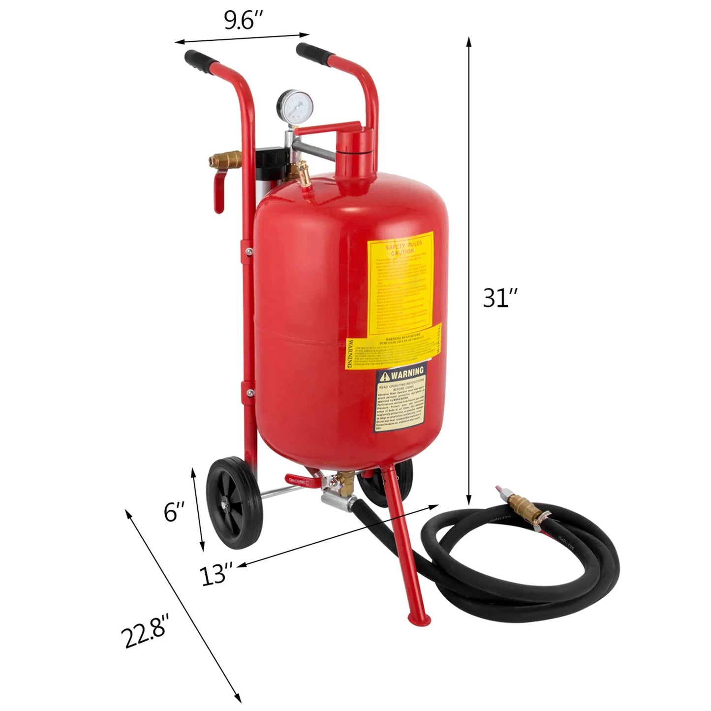SucceBuy Sand Blaster 10Gal Portable Air Sandblaster 125Psi Pressure Sand Blasting Kit for Special Surface Treatment of Material
