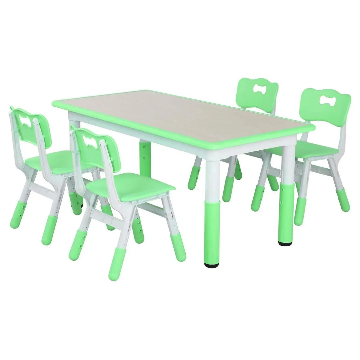 AuAgHign Kids Height Adjustable Table And 4 Chairs Graffiti Desktop