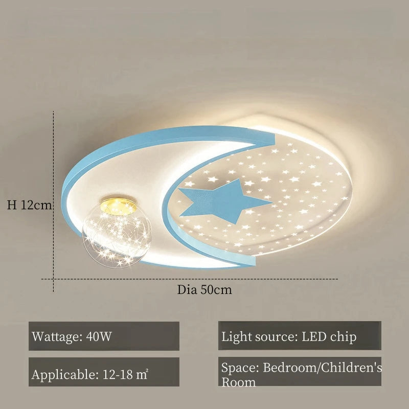 Jiayoor Modern Children Room LED Ceiling Light Star Lamp Bedroom