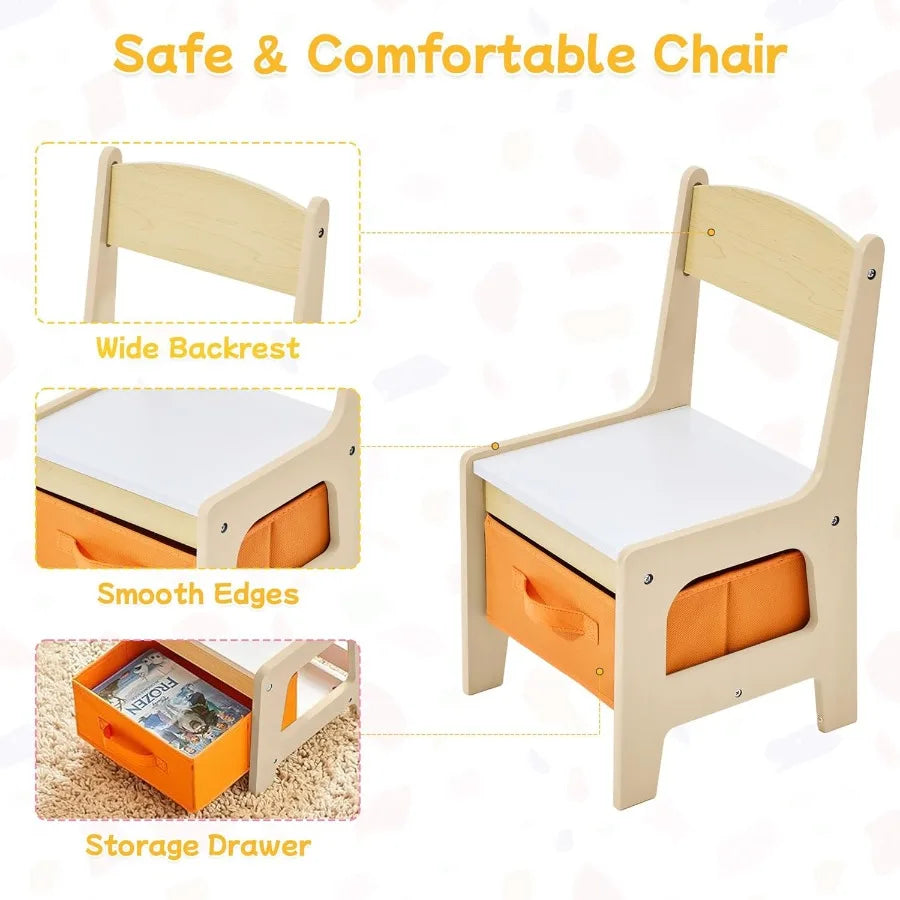 Zhuxiang 3 In 1 Wooden Activity Table And Chair Set