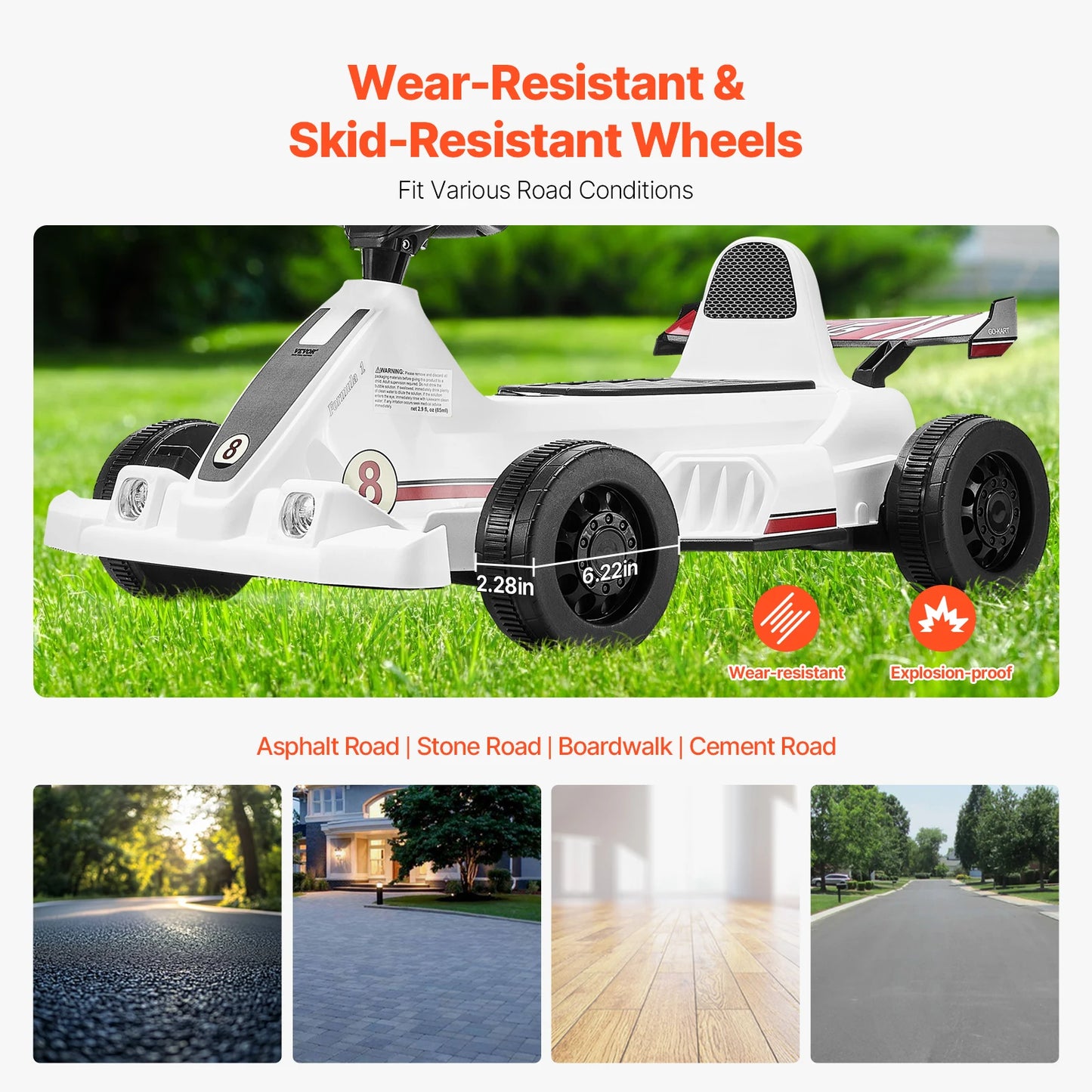 Electric Pedal Go Kart 6V 4.5Ah With LED Headlights Horn