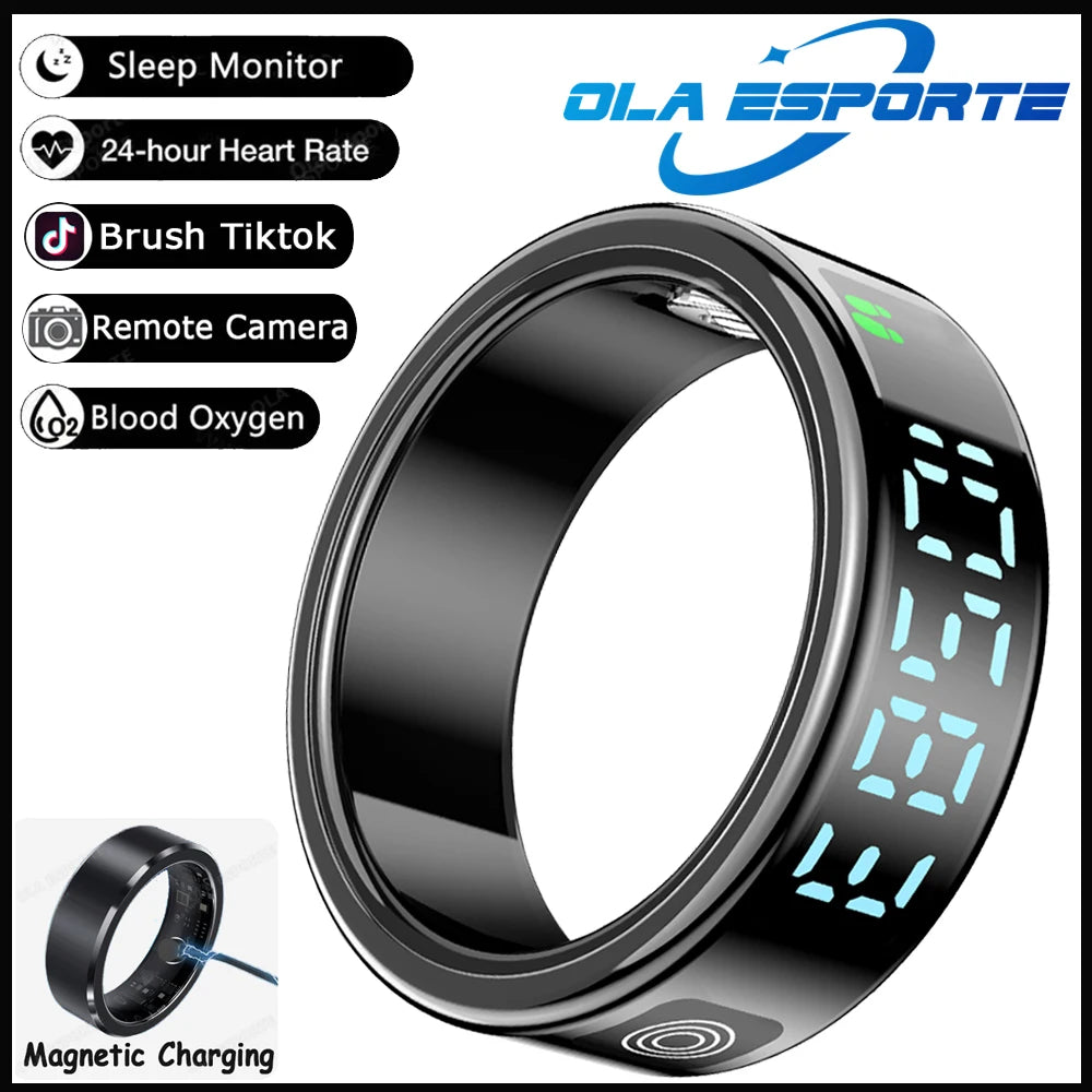 Ola Esporte Smart Ring With Display Touch Health Tracker Waterproof