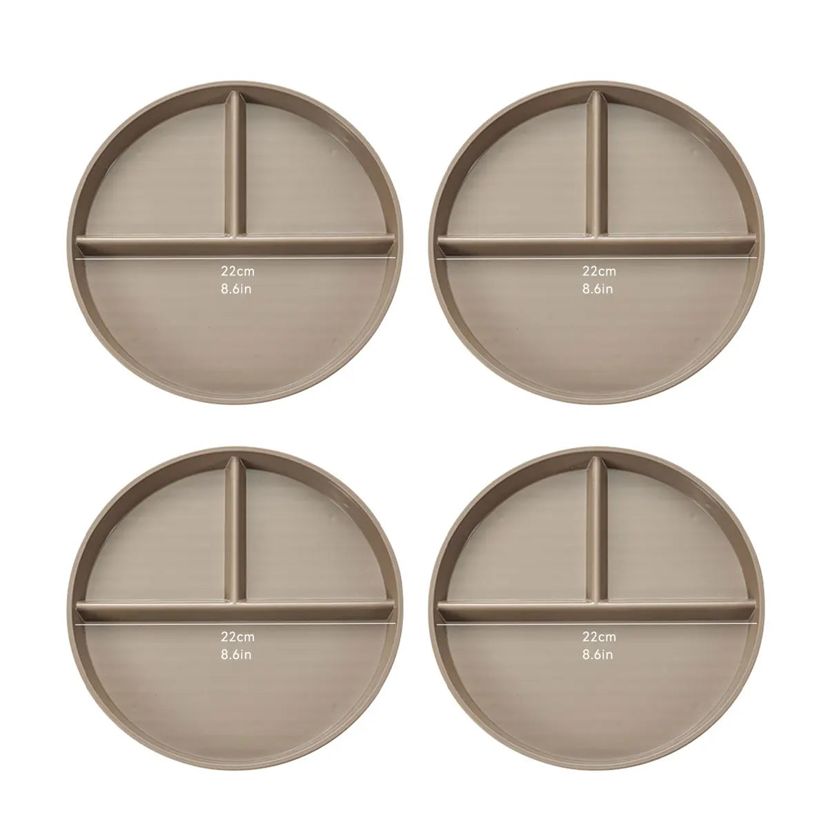 Round Plastic Divided Dinner Plate For Everyday Use