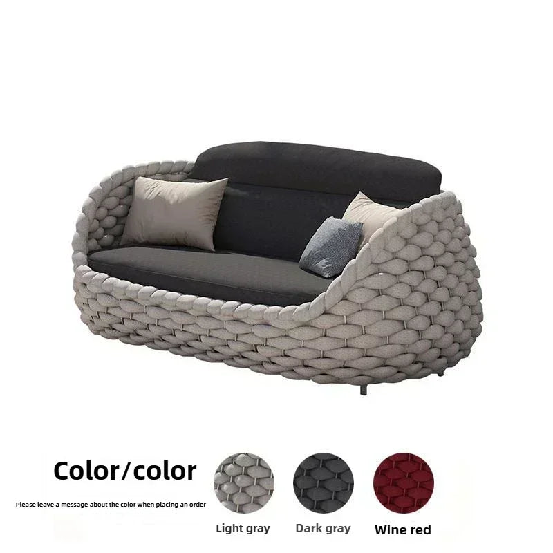 All Weather Rattan Outdoor Sofa Set For Villa Balcony Patio