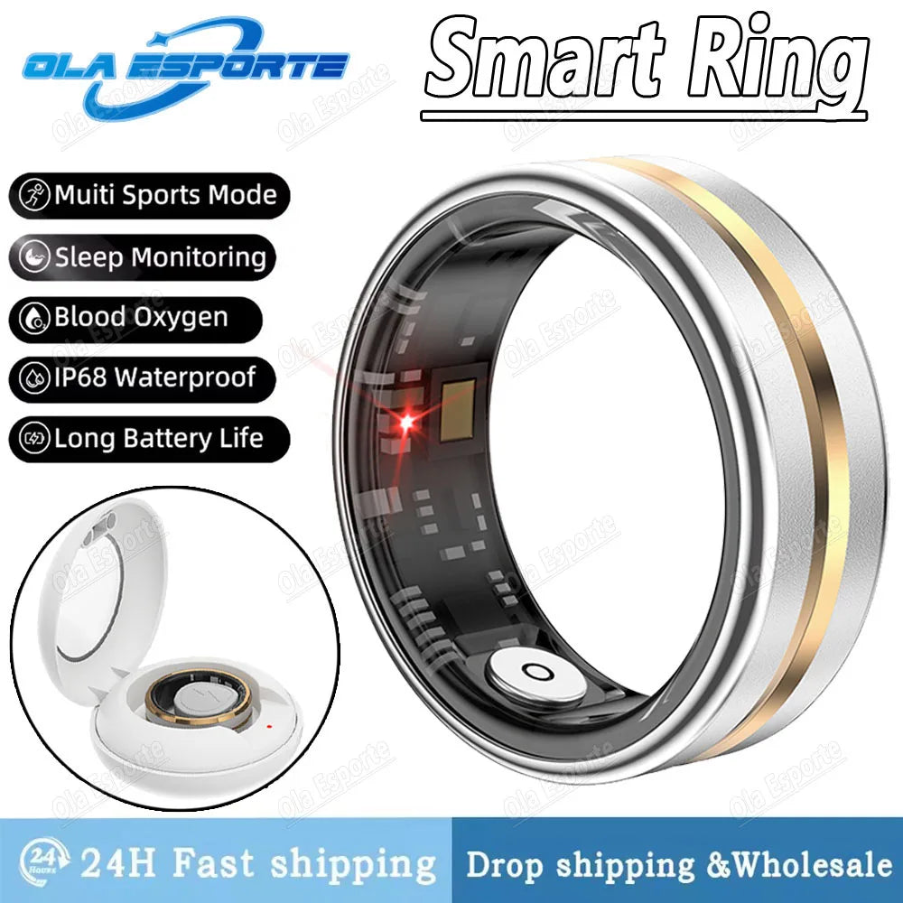 Smart Ring Heart Rate Blood Oxygen Monitor Waterproof