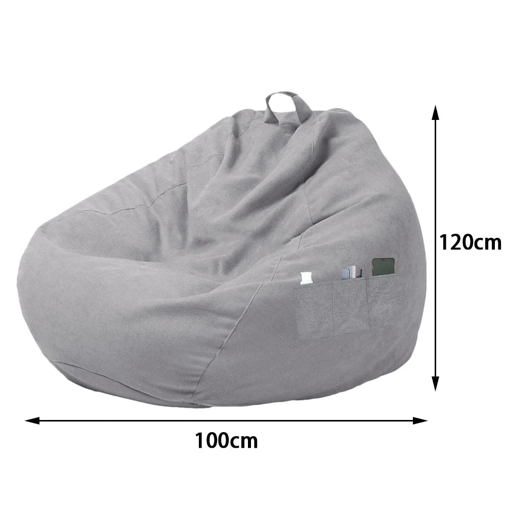 Bean Bag Lazy Seat Chair Sofa Cover Soft Fluffy Fabric