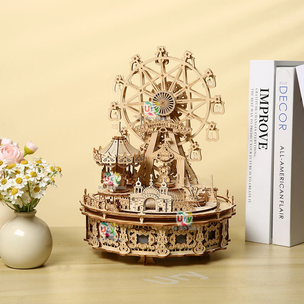 Ury 3D Wooden Puzzles Ferris Wheel Kit For Diy Gift