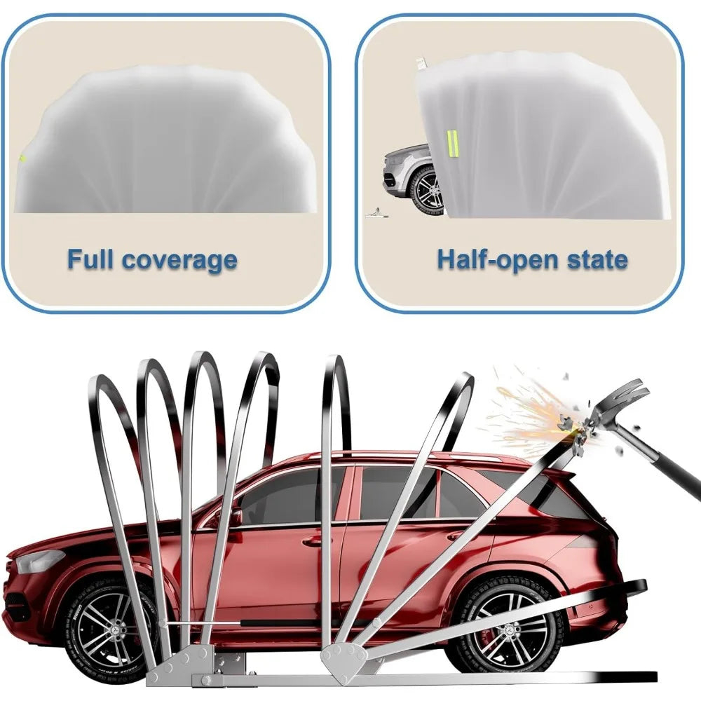Heavy Duty Retractable Car Awning Shelter For Portable Vehicle Shade