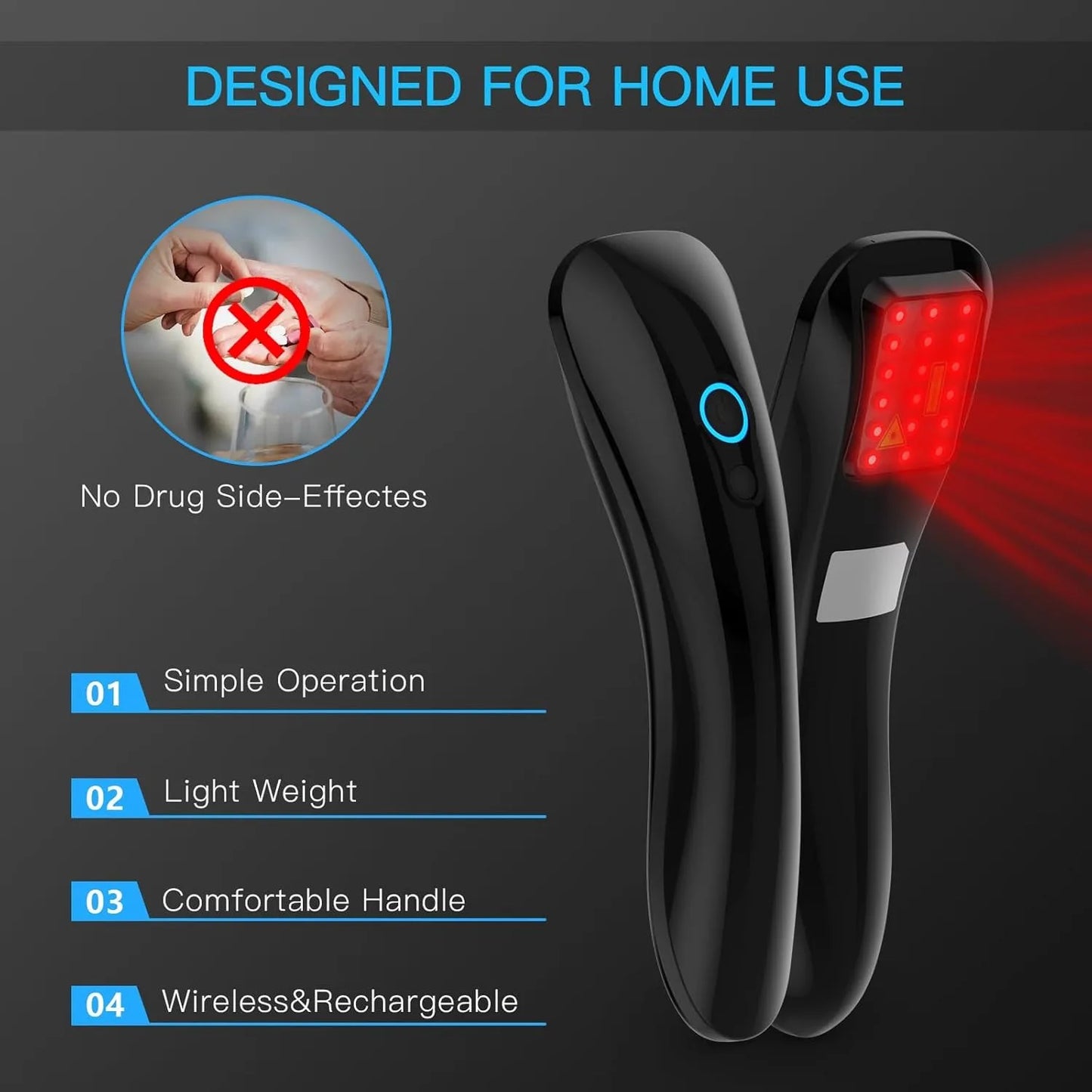 18x620nm Portable LLLT Therapy for Body Pain Relief, Deep Tissue Relieve Pain, Joint and Muscle Care, Body Fast Recovery