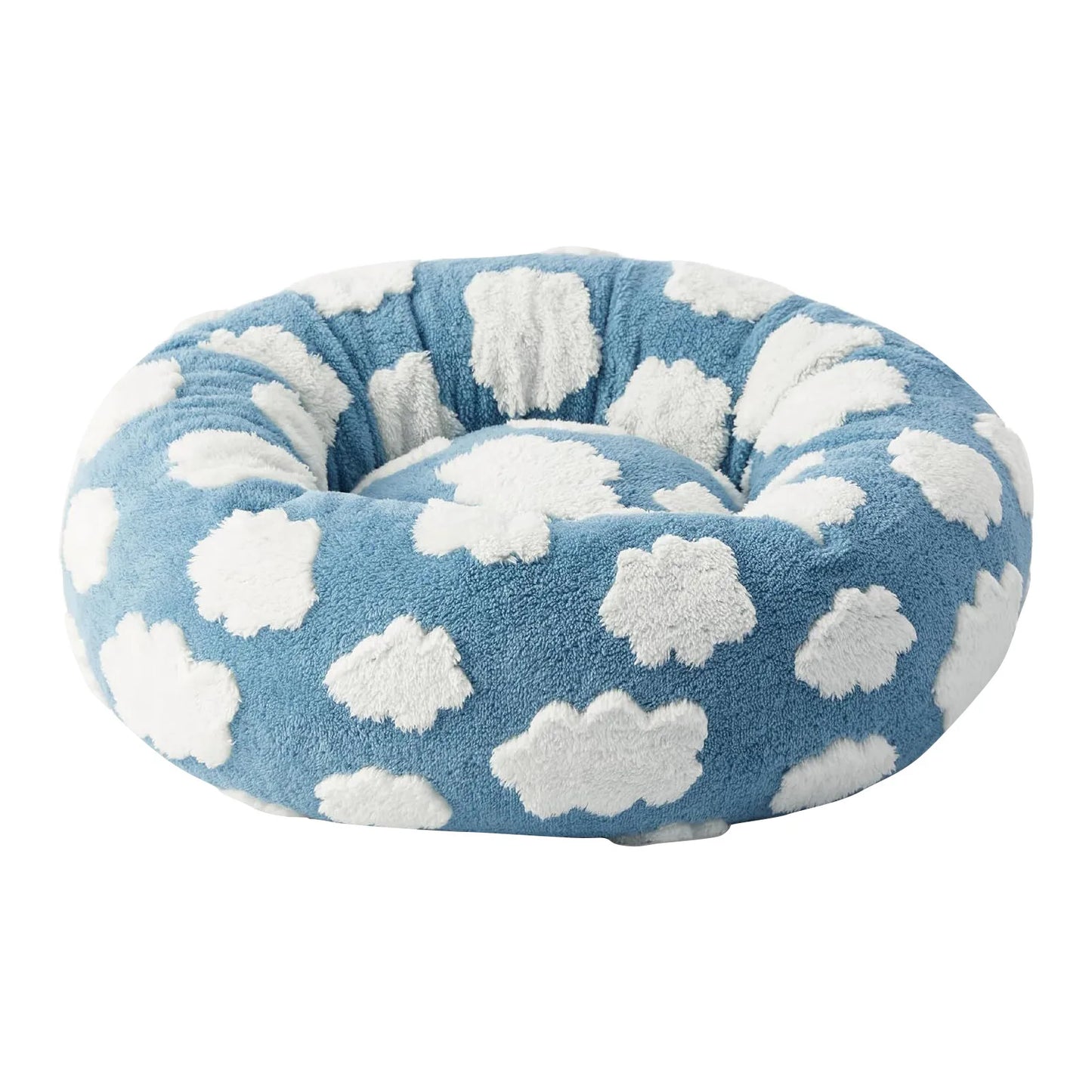 Round Donut Pet Bed With Raised Edges For Small Pets
