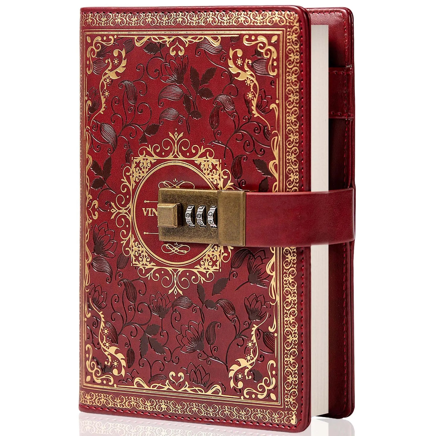 Digital Password Notebook With Lock PU Leather Privacy Diary