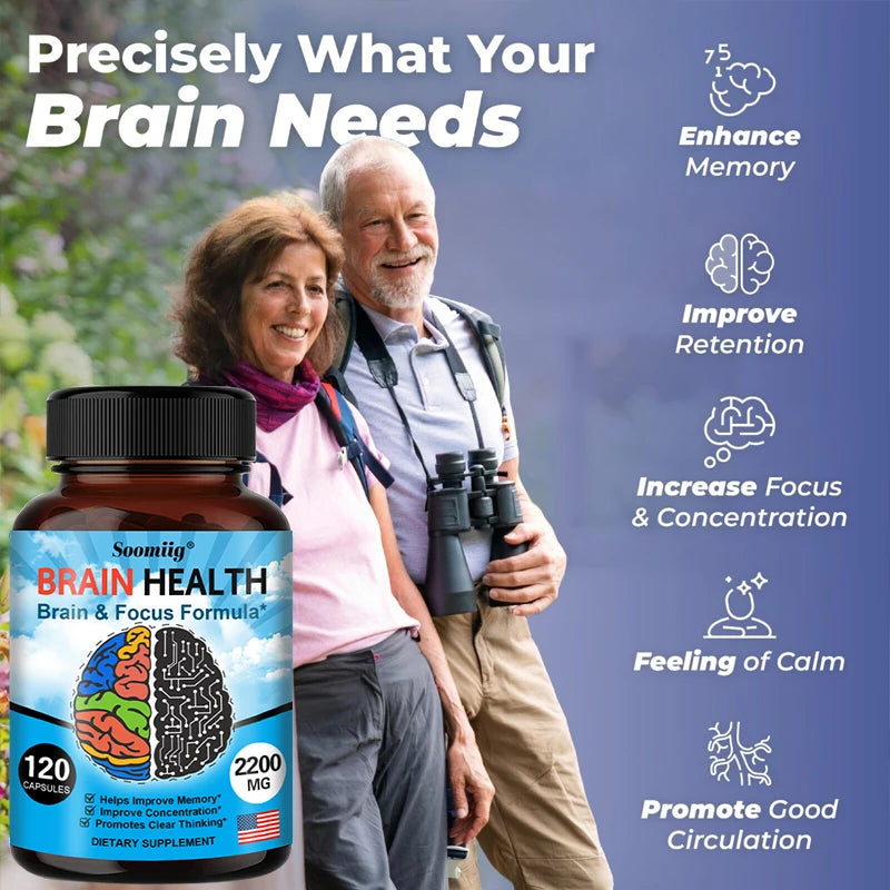 Soomiig 2200 Mg Brain Booster With Vitamin B6 B12 Memory