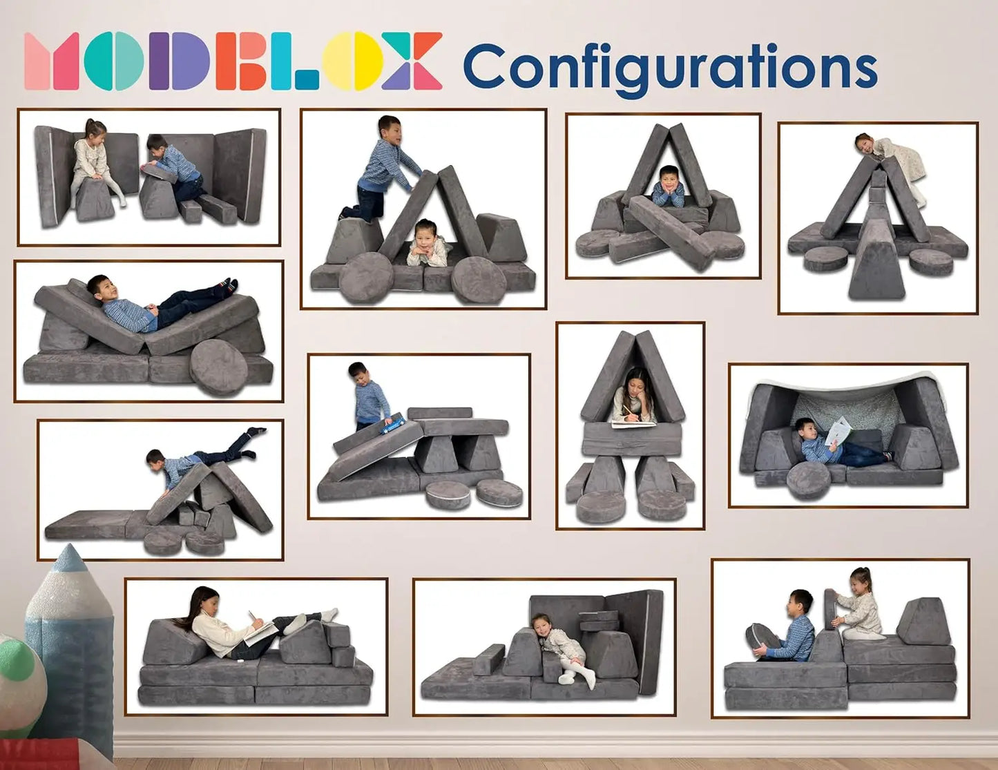 Soft Modular Kids Play Couch Foam Fort Sofa