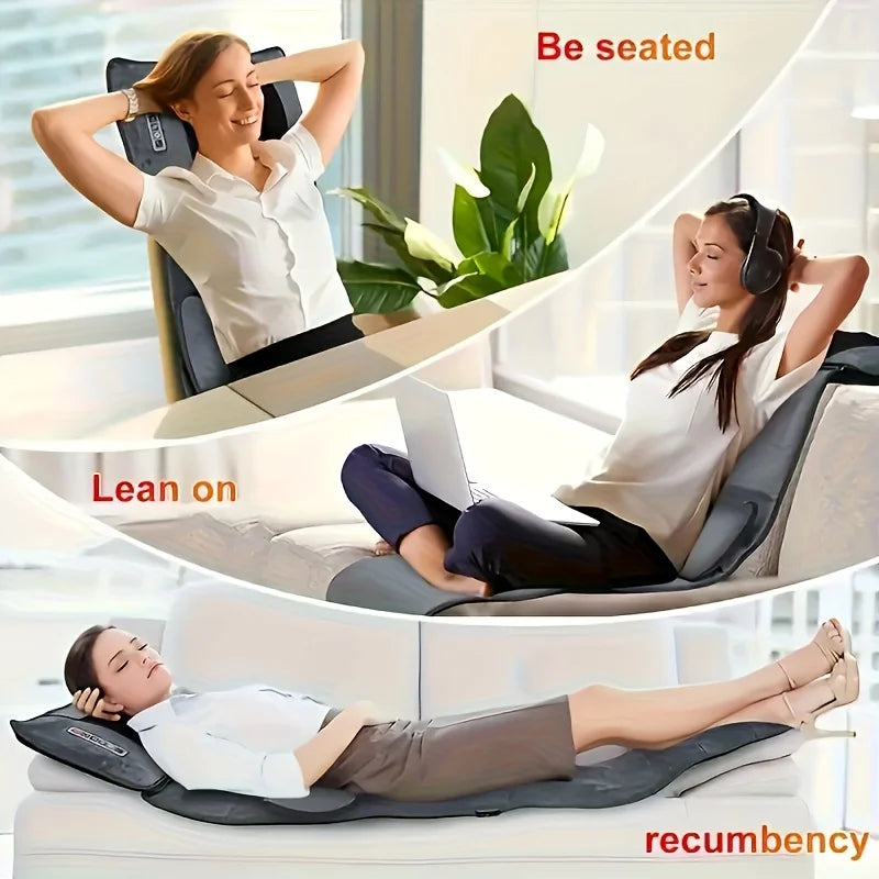 Full Body Massage Mat Set With Heating Vibration Kneading Shoulder Neck Massager
