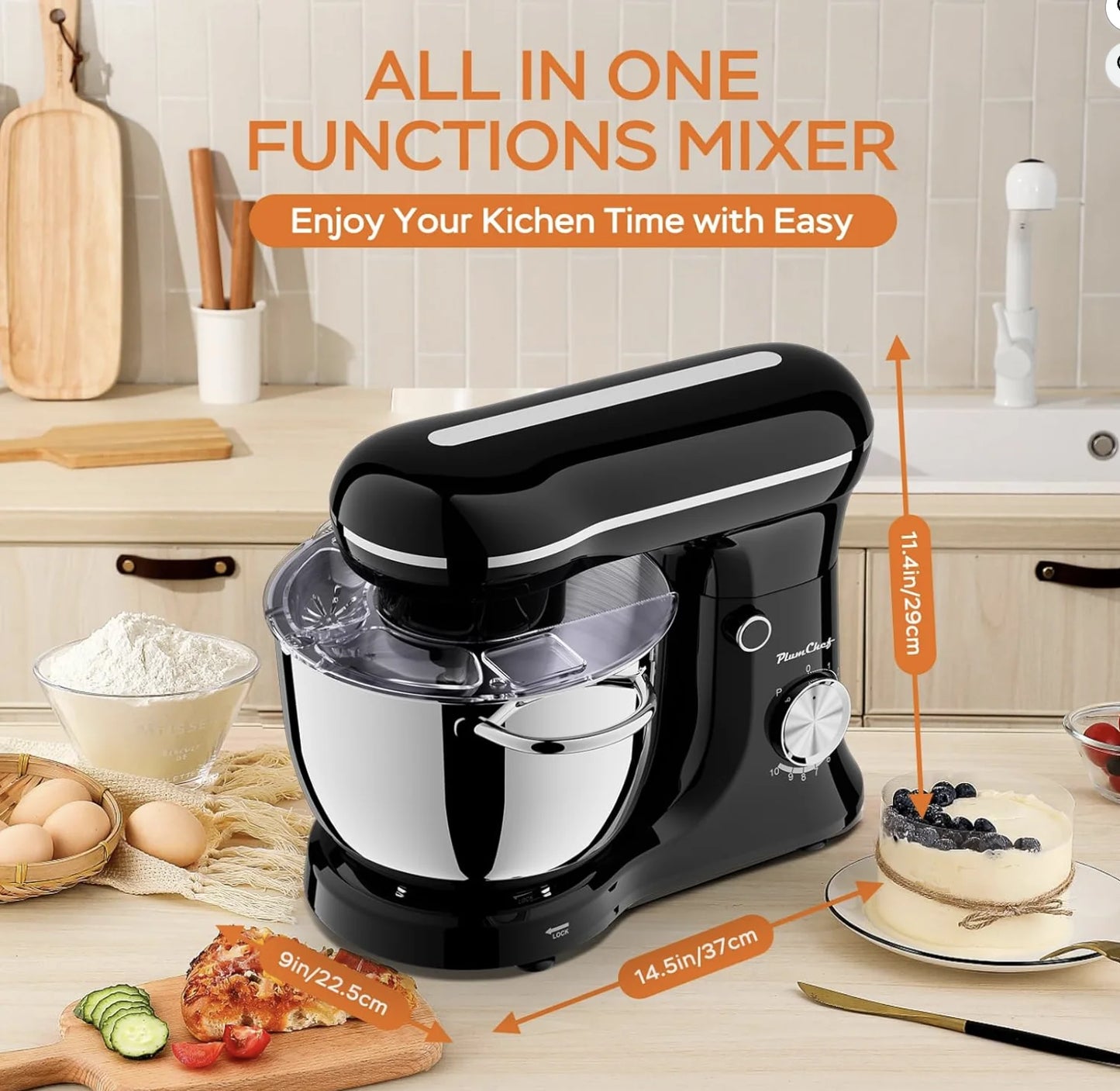 Suning Electric Stand Mixer With 300W Copper Core Motor