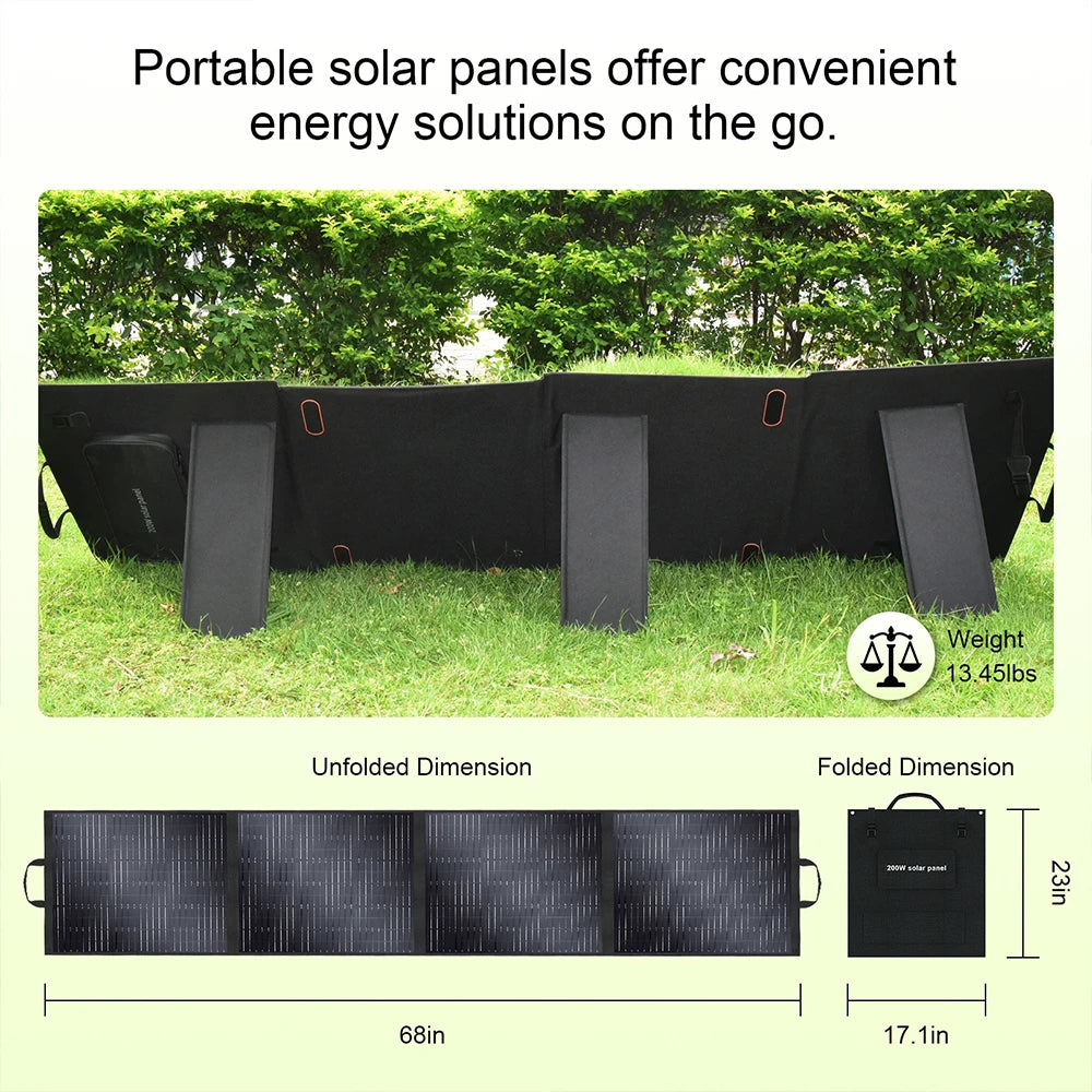 SOLARPLAY 200W Portable Foldable Solar Panel for Camping