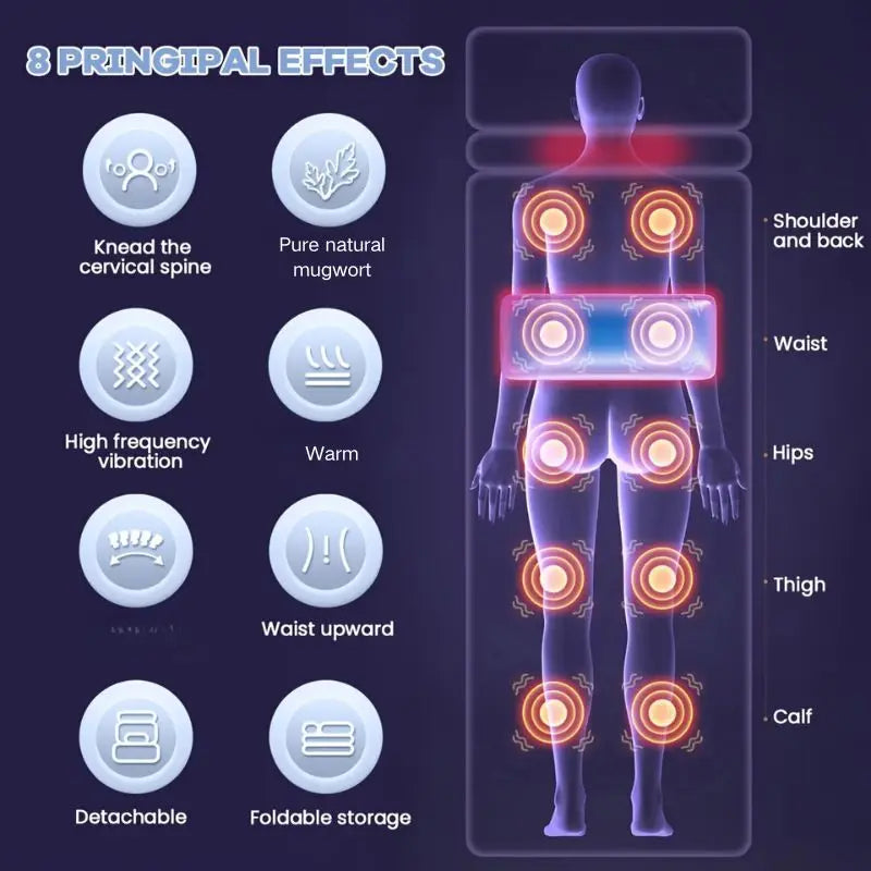 Full Body Massage Mat Set With Heating Vibration Kneading Shoulder Neck Massager