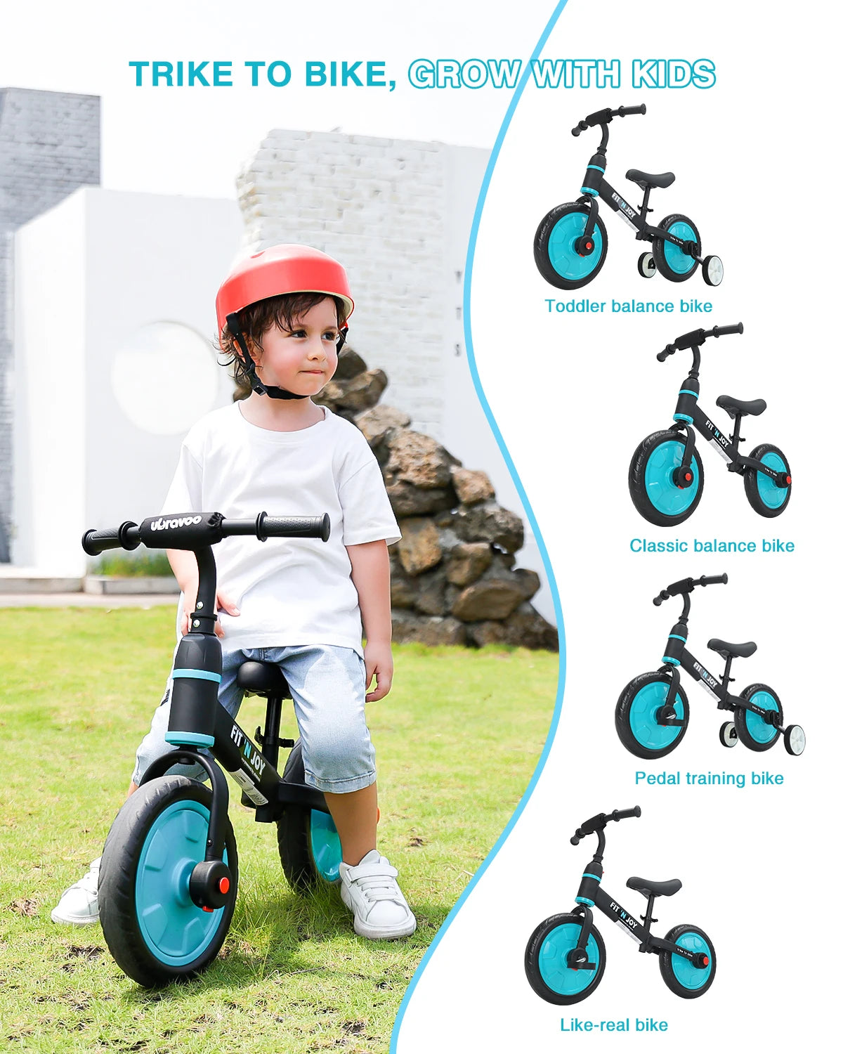 4-In-1 Toddler Balance Bike For Boys And Girls Ages 2-4