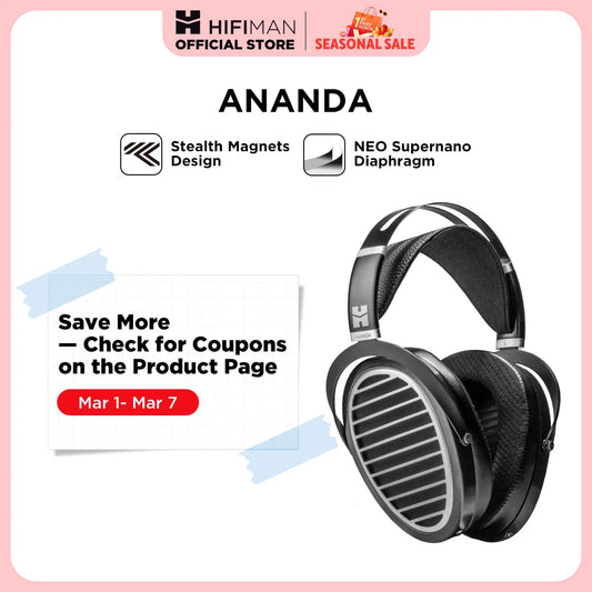 Hifiman Ananda Stealth Magnet Open Back Over Ear Planar Magnetic Headphones