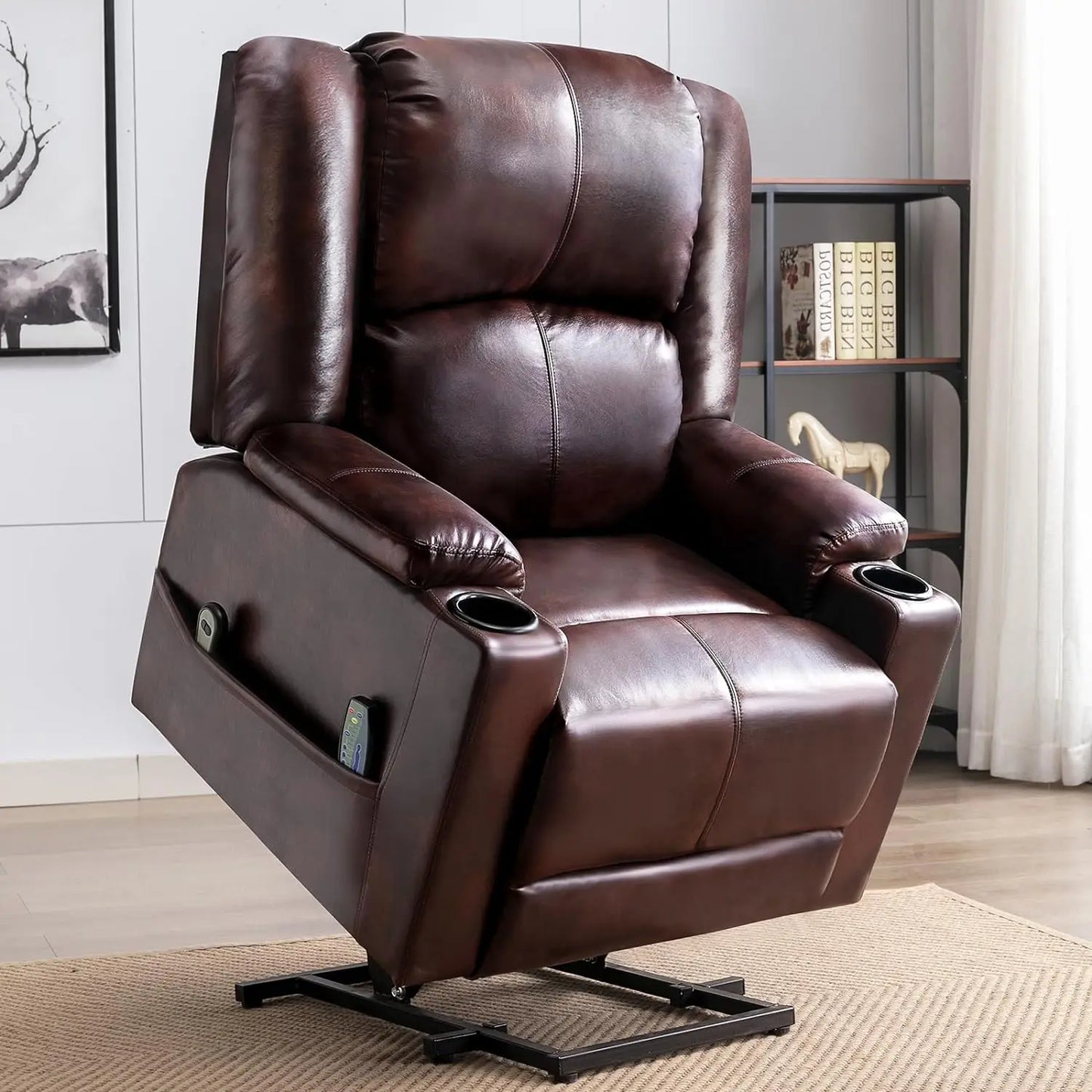 Power Lift Recliner With Heat Massage and Cup Holder