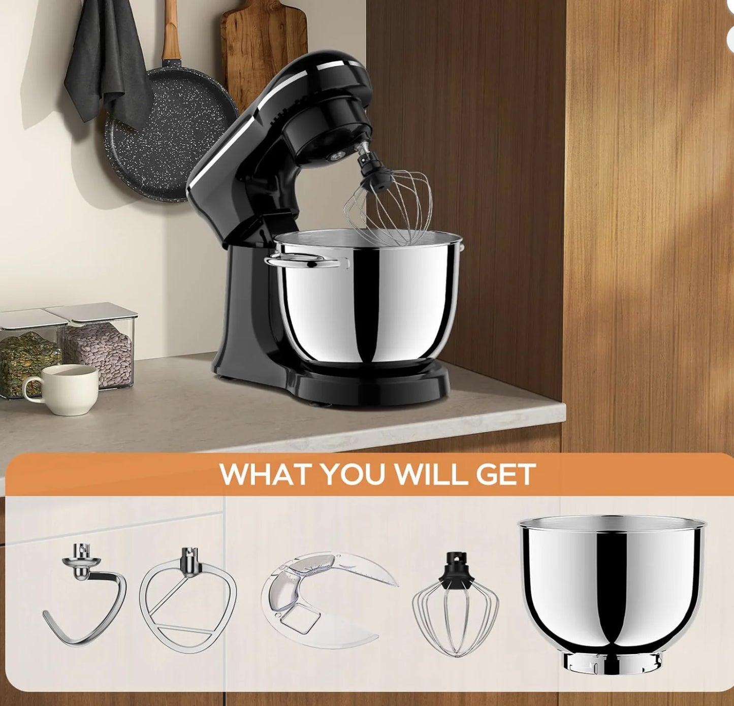 Suning Electric Stand Mixer With 300W Copper Core Motor