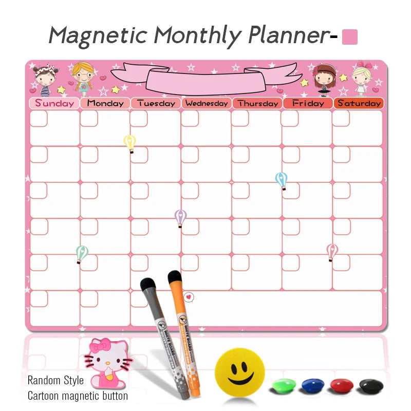 Magnetic Weekly and Monthly Planner Whiteboard for Office