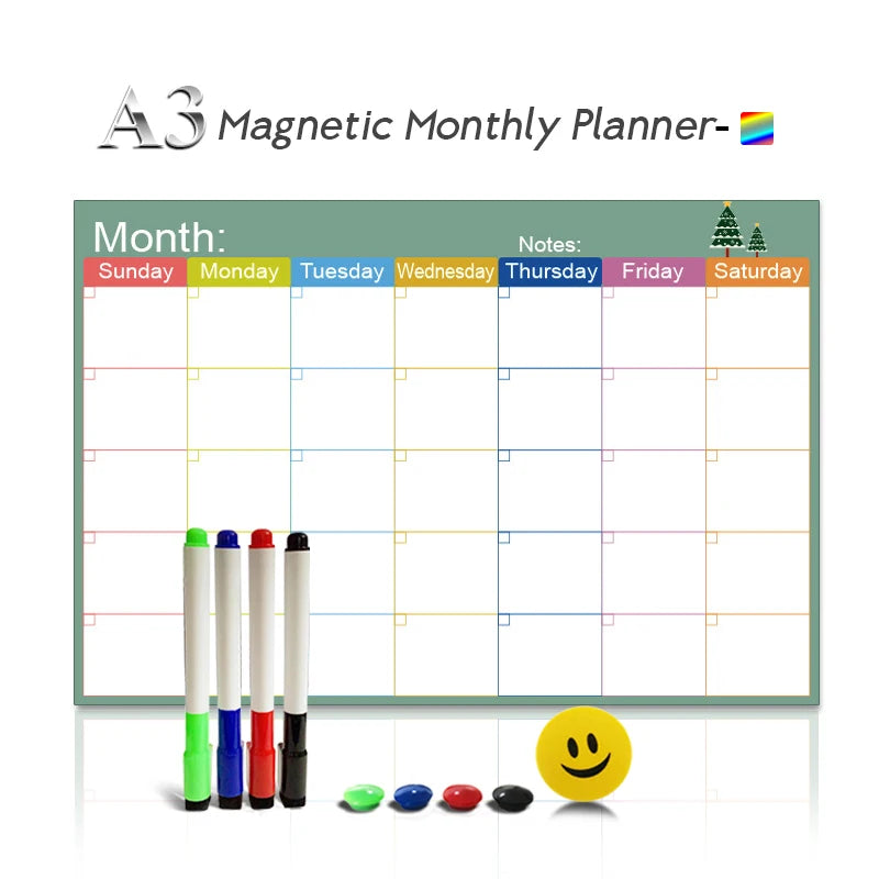 Magnetic Weekly and Monthly Planner Whiteboard for Office