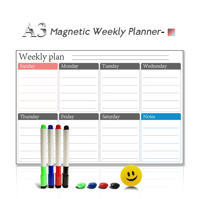 Magnetic Weekly and Monthly Planner Whiteboard for Office
