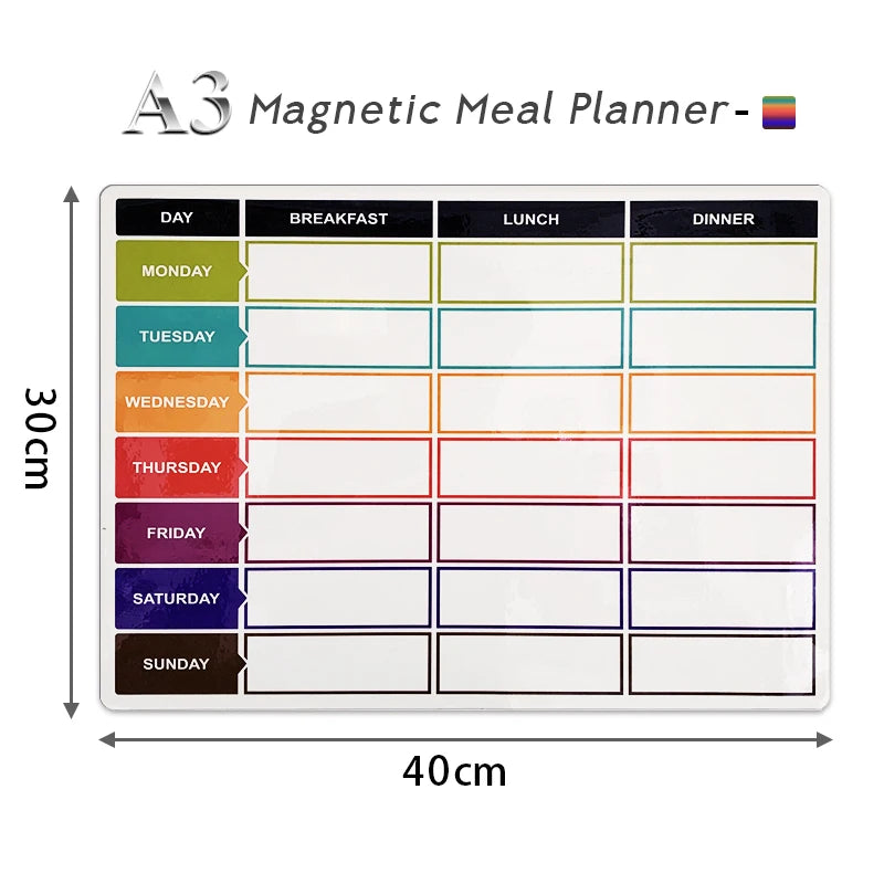 Magnetic Meal Planner Dry Wipe Magnet for Fridge Organizer