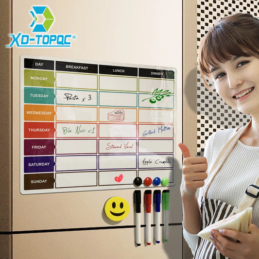 Magnetic Meal Planner Dry Wipe Magnet for Fridge Organizer