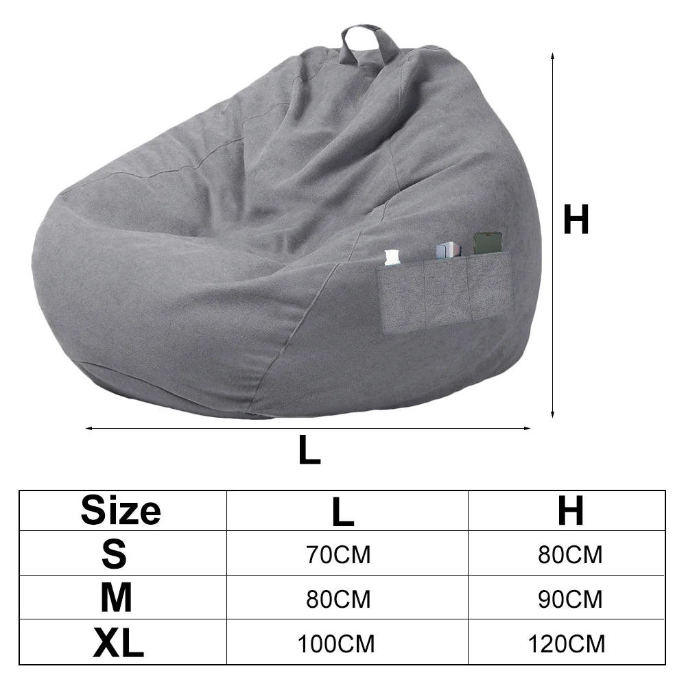 Bean Bag Lazy Seat Chair Sofa Cover Soft Fluffy Fabric