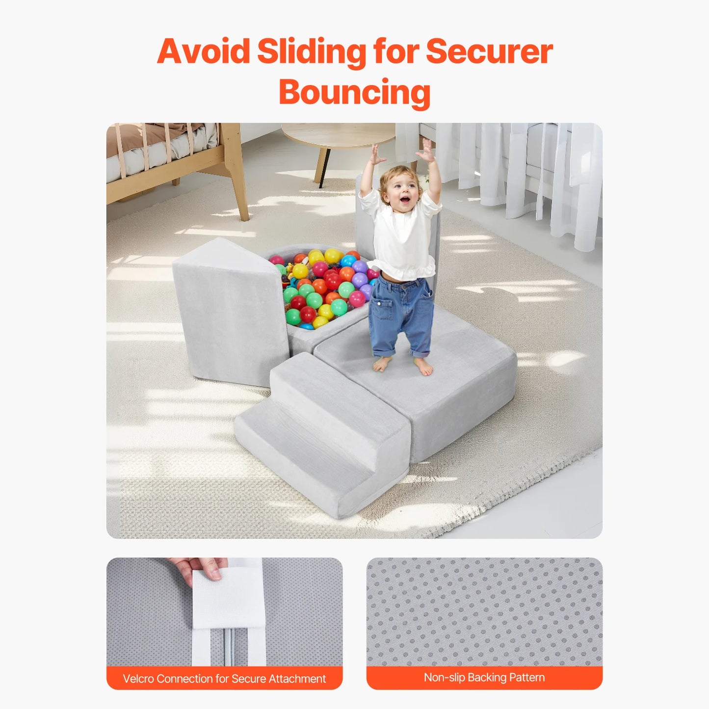 VEVOR 5 Piece Baby Foam Climbing Blocks Ball Pit Set