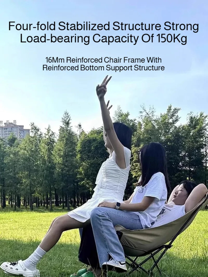 Portable Folding Chair Folding Recliner Curved Headrest Comfort Experience Easy Storage Lunch Foldable Recliner With Leg Rests