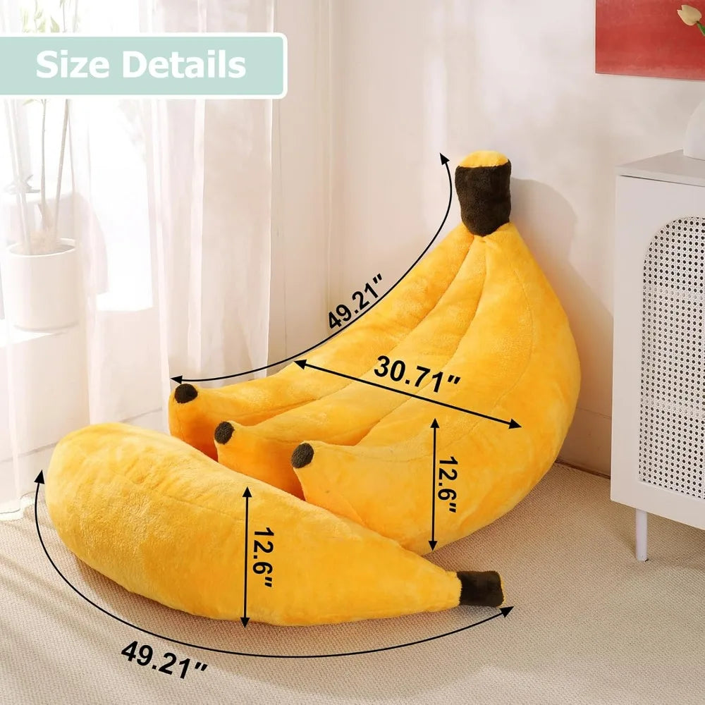 Banana Bean Bag Chair With Ottoman Convertible Lounger