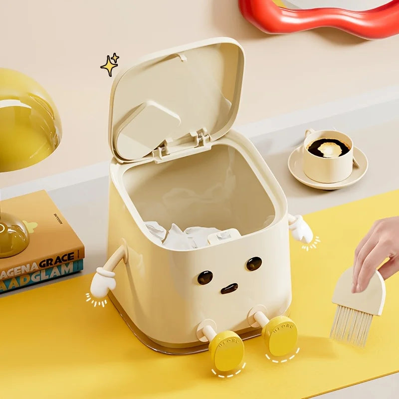 Cute Mini Desktop Trash Can For Office Desk Organization