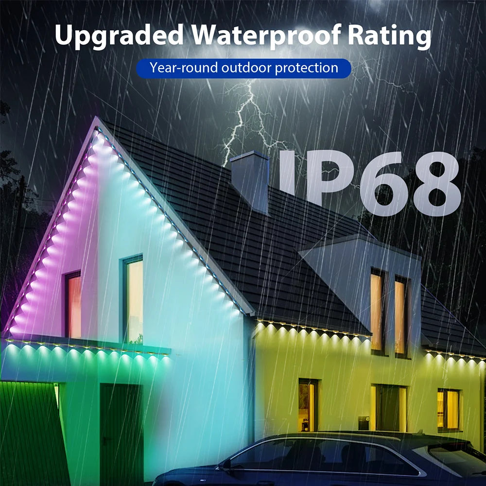 Aiopp 60 Light Smart RGB LED Eaves Lighting Strip Remote