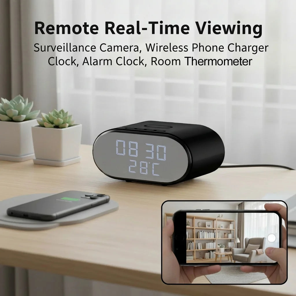4K Ultra HD Clock Camera WiFi Indoor Security Camera With Alarm