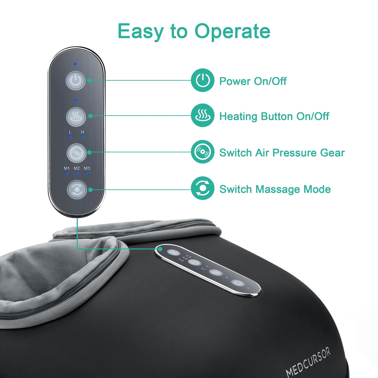 Medcursor Shiatsu Foot Massager With Heat Roller For Deep Relief