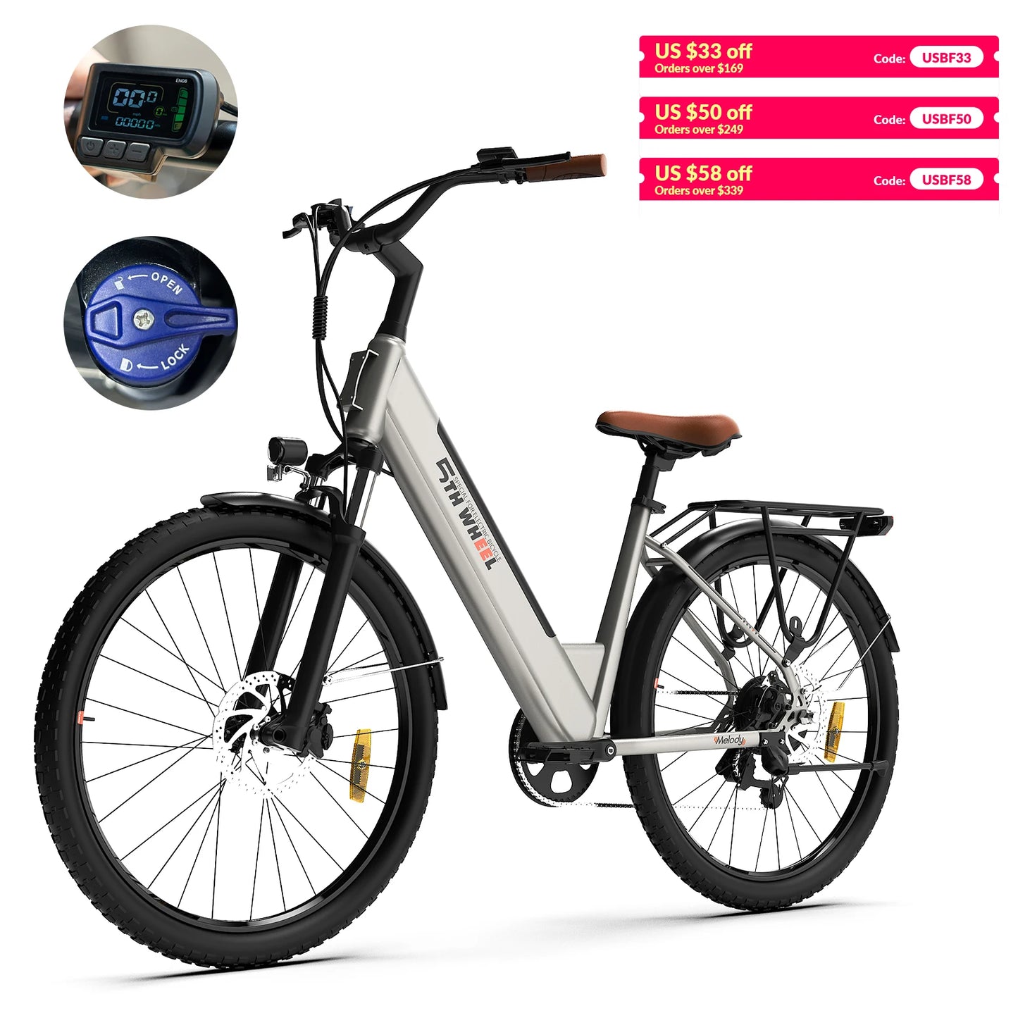 5TH WHEEL AB18 Electric Commuter Bike 700W Peak Motor