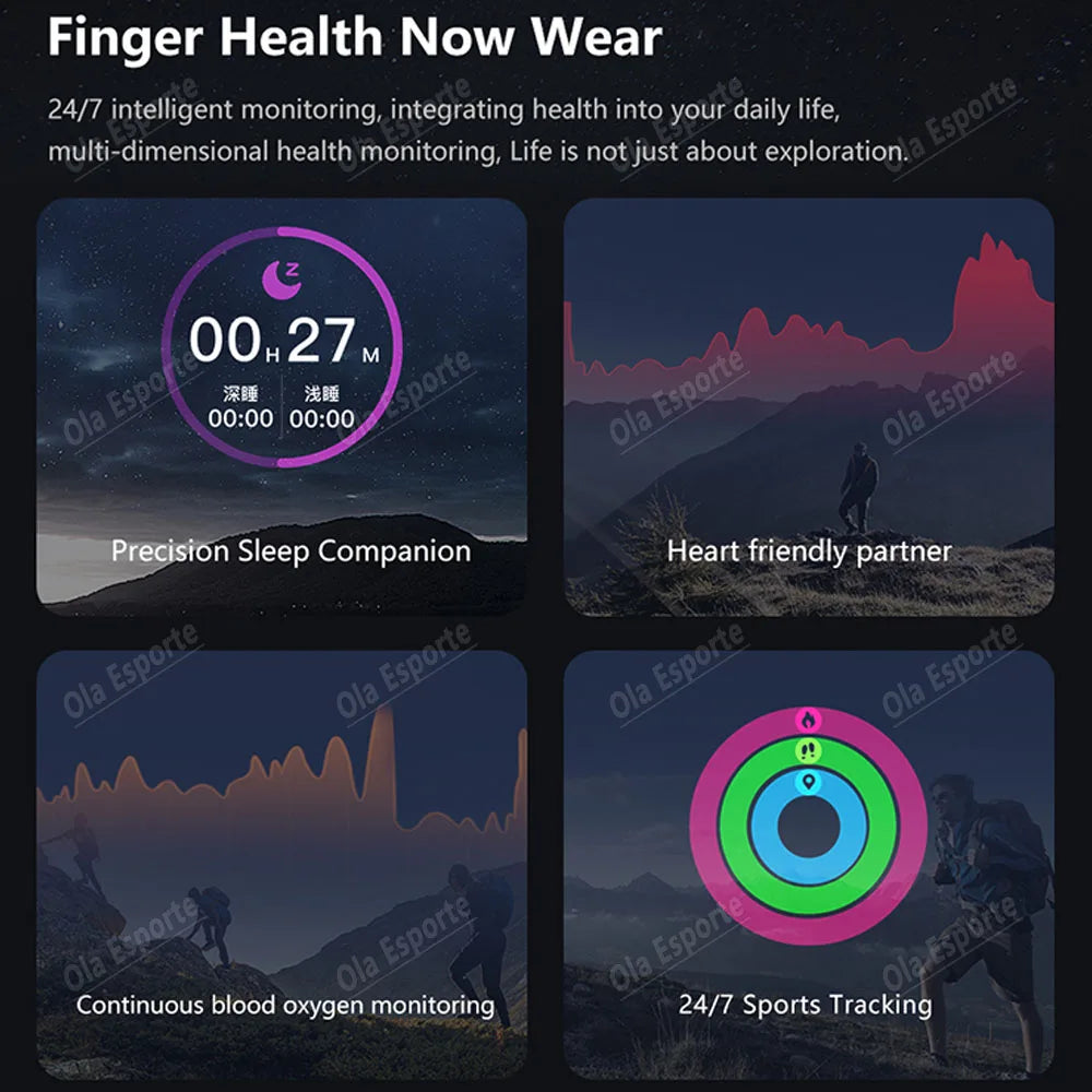 Ola Esporte Smart Ring Heart Rate Blood Oxygen IP68 Waterproof