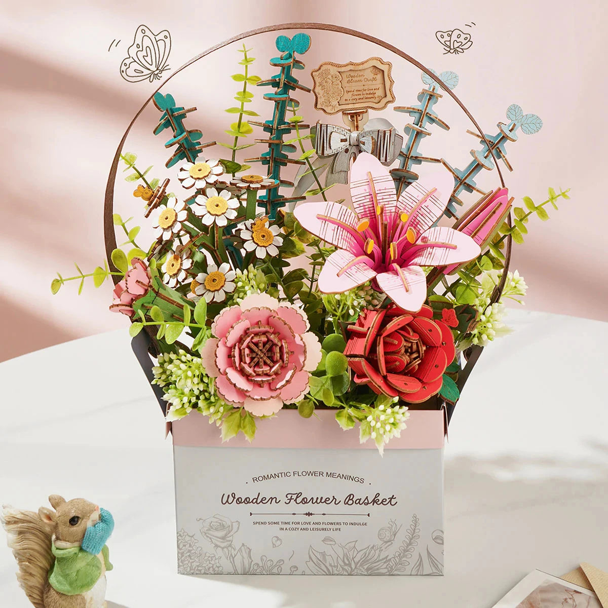 Robotime Rowood Flower Basket Wooden Puzzle Gift For Girls