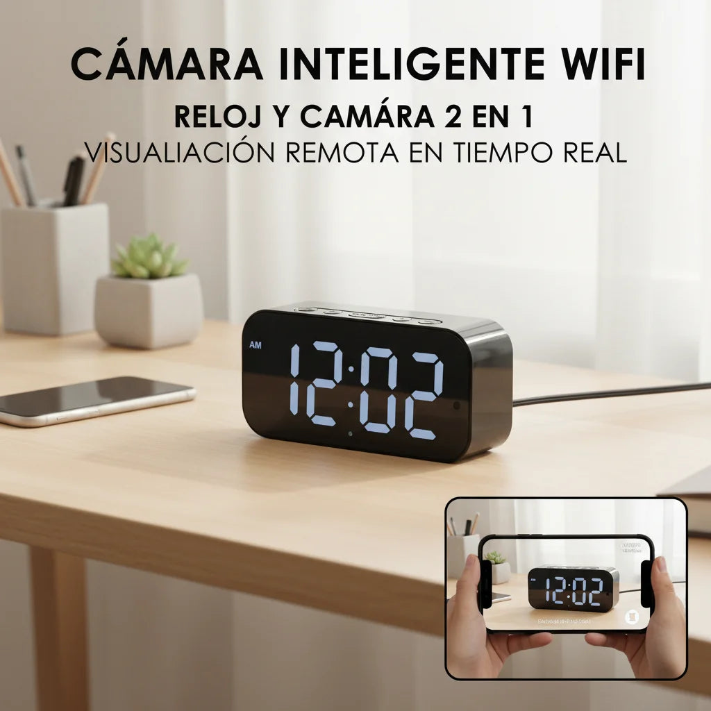 1080P HD WiFi Alarm Clock Security Camera For Home Office