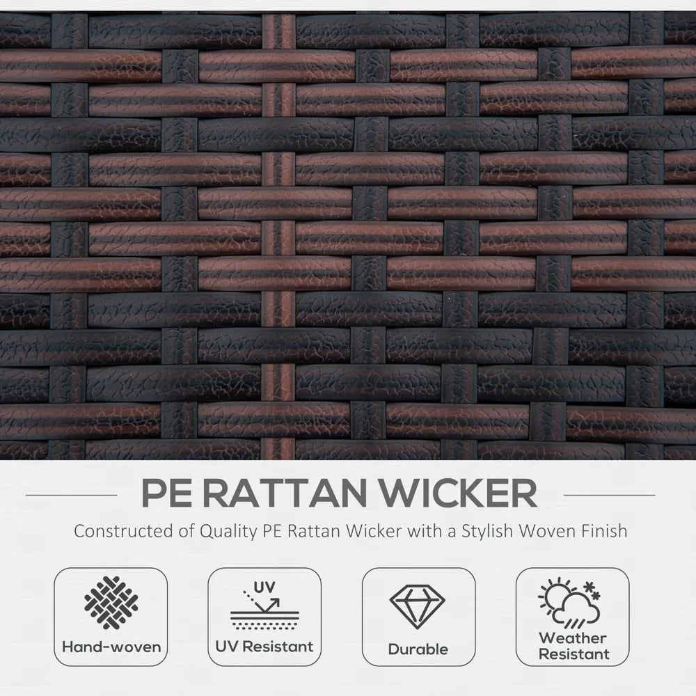 Round Convertible Daybed PE Rattan Wicker Sofa Set with Canopy