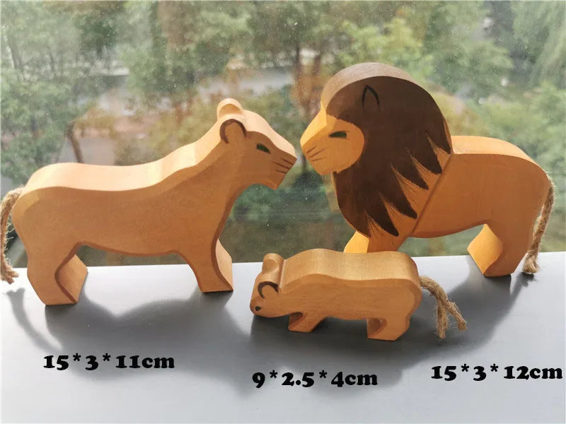 Jumpsecret Wooden Animals Stacking Blocks Set Basswood For Kids