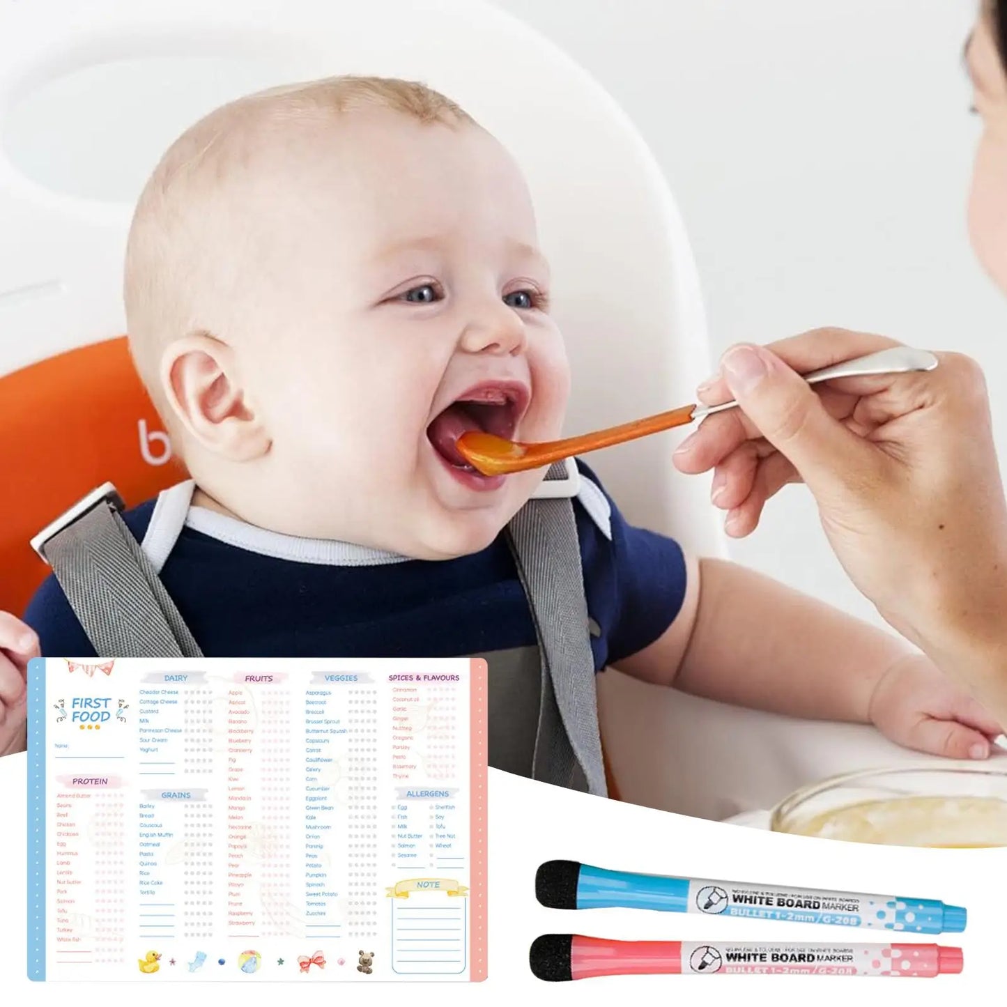 Magnetic First Foods Chart for Babies and Toddlers