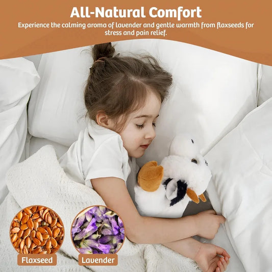 Microwavable Heated Cow Stuffed Animal Weighted Plush