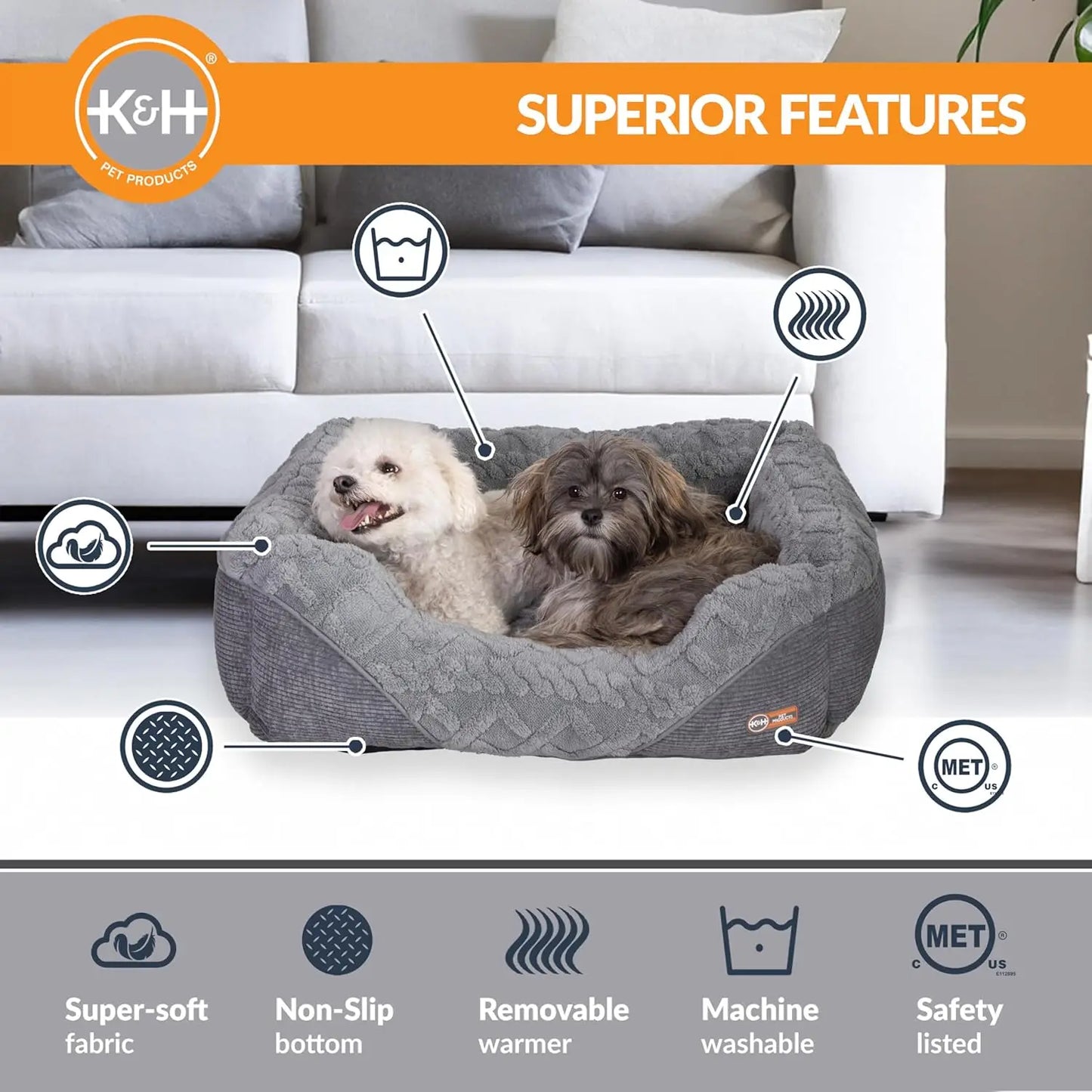 K H Pet Products Thermo Pet Lounge Sleeper Indoor Bed