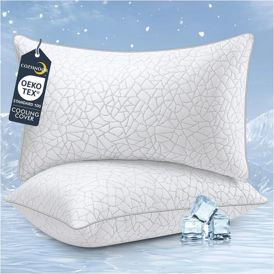 Breathable Premium Down Alternative Pillows Set of 2 for All Sleepers