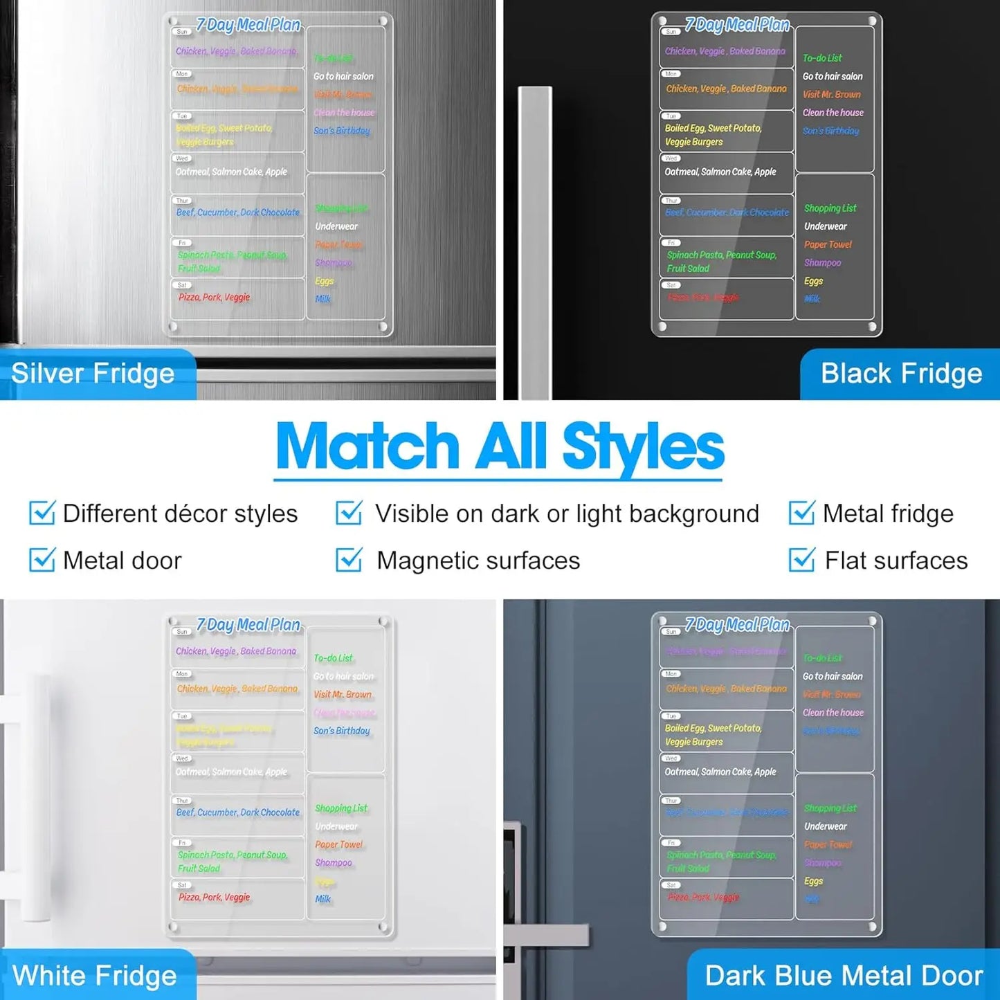Magnetic Weekly Meal Planner Board For Easy Family Dinners