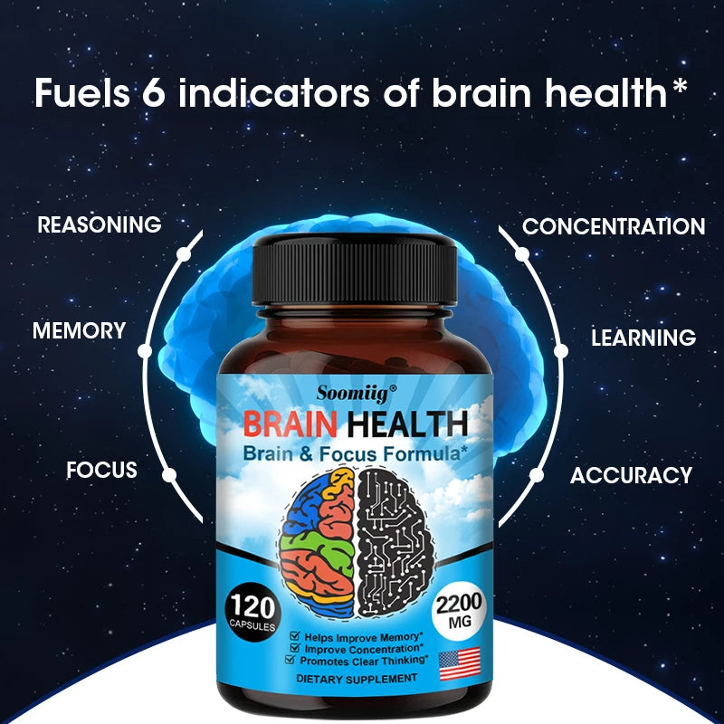 Soomiig 2200 Mg Brain Booster With Vitamin B6 B12 Memory